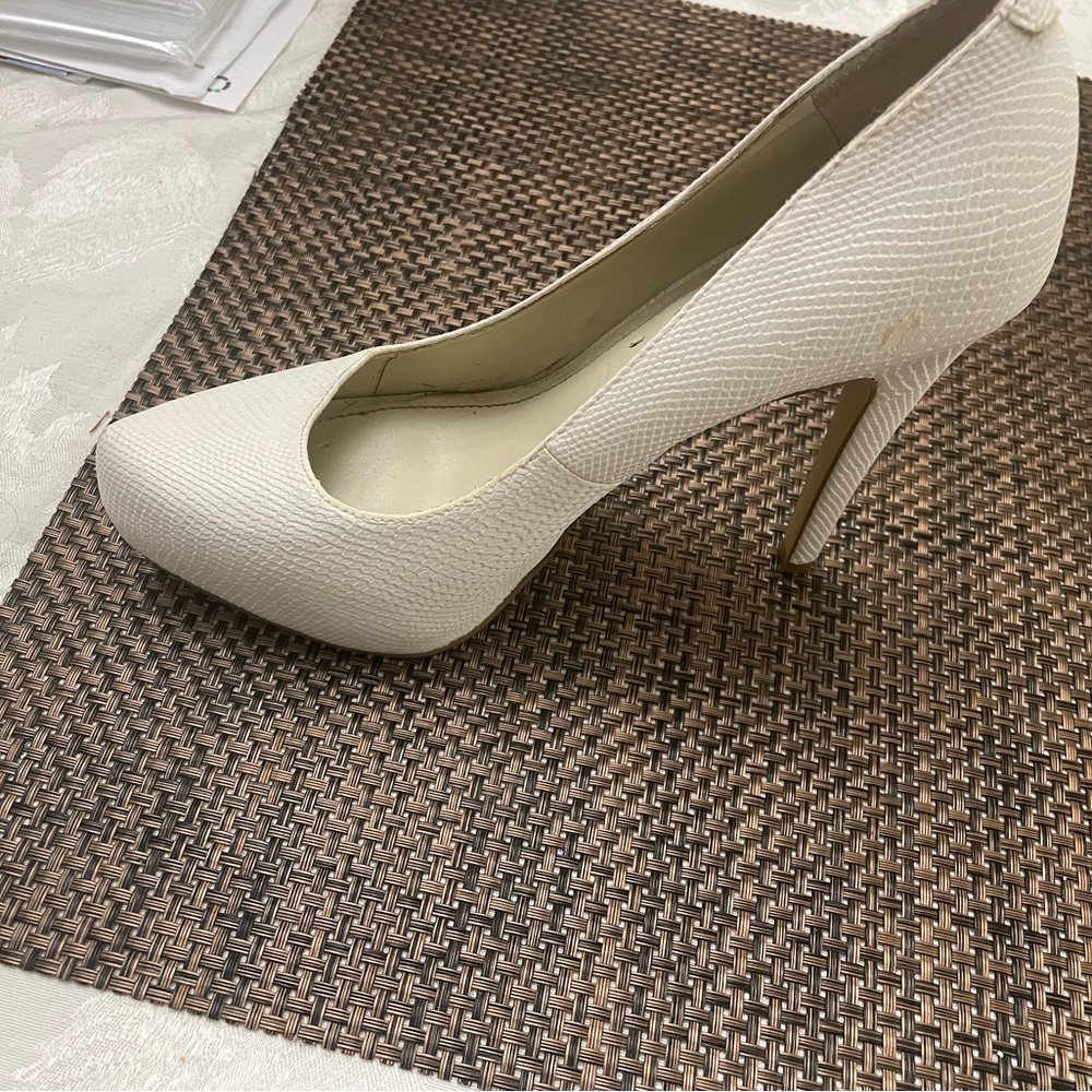 BCBG Paris White Heels Stiletto Pumps